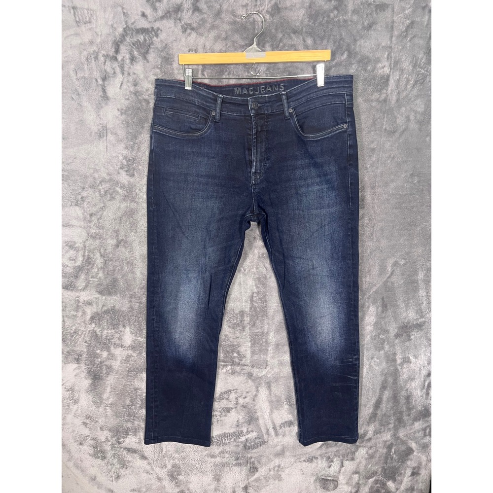 MAC Jeans Mens Arne Pipe Slim Fit Dark Wash Indigo Denim Pants W36 L32